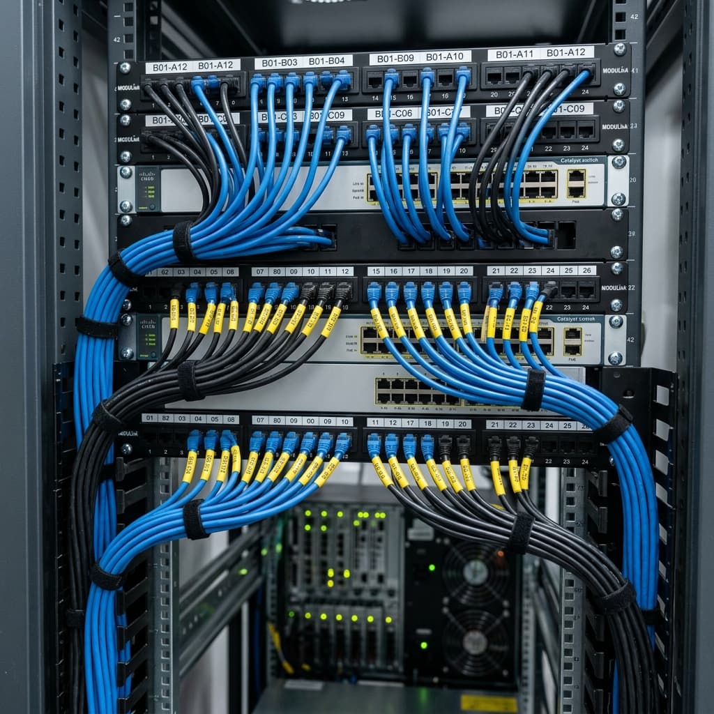 Structured server rack cabling by ena-tec